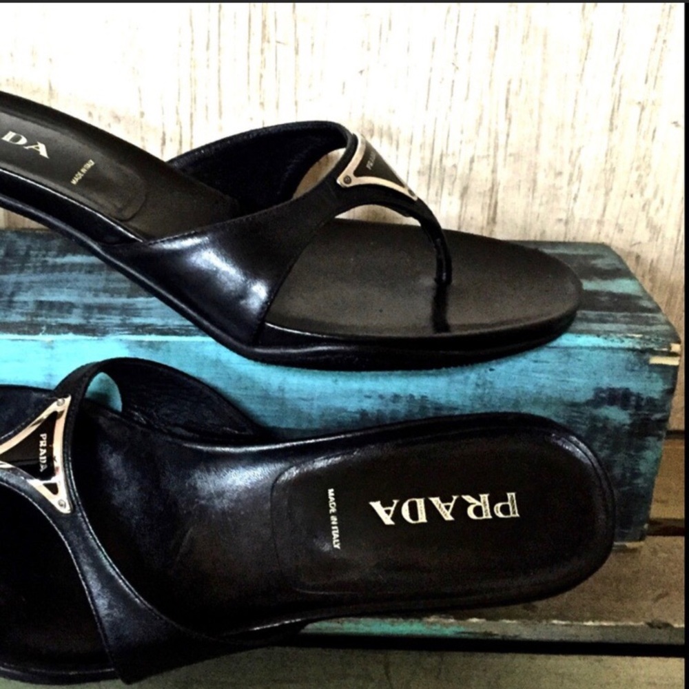 PRADA Heel Sandal Black Authentic st 8 / 38
